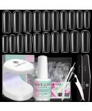 Saviland 500 Pcs Square Nail Tip & Glue Gel Kit with Mini UV LED Lamp - DIY Acrylic Nail Extension Set - Buy Online on GoSupps.com