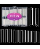 240 Pcs XXL Clear C Curve Nail Tips with Box - Straight Square Shape Half Cover False Nails for Salons - 12 Sizes - Buy Online on GoSupps.com