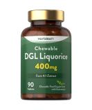DGL Licorice Root Tablets 400mg | Chewable Tablets | High Strength Liquorice Root Extract | 90 Count | Suitable for Vegetarians & Vegans | by Horbaach - Buy Online on GoSupps.com