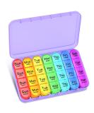 Betife Weekly Pill Box Organizer - 7 Day Daily Pill Dispenser with 4 Compartments for Medication, Vitamins, and Supplements (Purple) - Buy Online on GoSupps.com