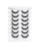 3D Clear Band Cat Eye Wispy False Eyelashes - Natural Look Soft Reusable - 7 Pairs Happy Heartbeat (No.198) | International Shipping - Buy Online on GoSupps.com