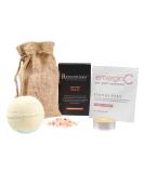 emerginC at-Home Luxury Spa Kit - 5-Piece Skincare & Self Care Set with Facial Kit Revital-Eyes Mask Bath Bomb Himalayan Salts & Candle - International Shipping - Buy Online on GoSupps.com