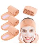Whaline Spa Facial Headband 4 Packs - Adjustable Terry Cloth for Bath, Makeup & Sport (Living Coral) - Buy Online on GoSupps.com