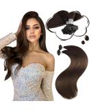 Moresoo Real Hair Extensions - 1g Remy U Tip Keratin Bondings Dark Brown #4 50g 45 cm - Premium Pre-Bonded Hair Extensions - Buy Online on GoSupps.com