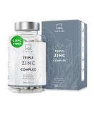 Triple Zinc 25mg with Vitamin C - 180 High Strength Tablets - Zinc Picolinate, Bisglycinate, Monomethionine - 6 Months Supply - Buy Online on GoSupps.com