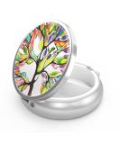 Portable Pill Organizer - 3 Compartment Medicine Pill Box | Decorative Tree of Life Design | Ideal Gift for Vitamins & Medications - Buy Online on GoSupps.com