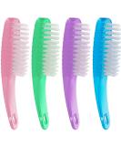 4 Pcs Nail Clean Brushes with Soft Bristles - Home & Salon Use - Purple Blue Green Pink - Buy Online on GoSupps.com