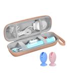 Portable Electric Toothbrush Travel Case for Oral-B & Philips Sonicare | Hard Shell Bag with 2 Silicone Caps - Rose Gold - Buy Online on GoSupps.com