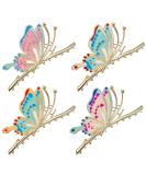 4-Pc Set 4.3 Inch Butterfly Hair Claw Clips - Sparkly Non-Slip Metal Hairpins for Women & Girls - Buy Online on GoSupps.com