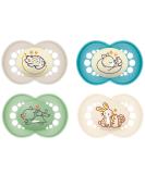 MAM Day & Night Skin Soft Silicone Pacifier Set (16+ Months) - 4 Pack with 2 Sterilized Transport Boxes - International Shipping Available - Buy Online on GoSupps.com