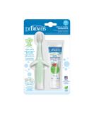 Dr. Brown's Infant-to-Toddler Training Toothbrush Set - Mint Elephant & Fluoride-Free Strawberry Baby Toothpaste for 0-3 Years - Buy Online on GoSupps.com