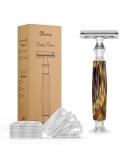 Bamboozy Safety Razor with Stand & 20 Blades | Eco-Friendly Double Edge Razor for Men & Women | Zero Waste Shaving Solution - Buy Online on GoSupps.com