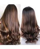 Ombre Lace Front Human Hair Wigs for Black Women - Wavy Brazilian Virgin Hair 18 Inch Long Body Wave Wig with Baby Hair - Buy Online on GoSupps.com