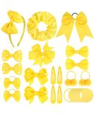 Radsocken 48Pcs Girls School Hair Accessories Kit Yellow Bow Hair Clips Headband Ponytail Holder Elastics Bands Ribbon Hair Barrette Hair accessories for girls Birthday Gift(Yellow) - Buy Online on GoSupps.com