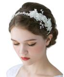 SWEETV Flower Bridal Headbands Ivory-Wedding Headpieces Hair Bands Jewelry Hair Accessories for Women Brides - Buy Online on GoSupps.com