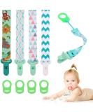 10 Pcs Boys Dummy Clip with Silicone Adapter - Baby Pacifier Holder Straps for Teething Toys - Green - Buy Online on GoSupps.com