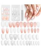 Ebanku 48-Piece Snowflakes Ballerina False Nails | Acrylic Coffin Press-On Tips for Christmas | Includes Glass Nail File - Buy Online on GoSupps.com