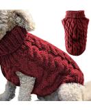Royal Collar Knitting Sweater for Pets - Winter Warmer Thick Crochet Coat for Small to Large Dogs & Cats (S Red) - Buy Online on GoSupps.com
