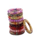 Spiral Hair Ties - Printed Coil Hair Accessories for Women and Girls (Pack of 10) - D-Feather Color - Buy Online on GoSupps.com