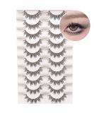 Losha Lashes Natural Look Manga Lashes 10 Pairs - Spiky Wispy False Eyelashes for Asian Eyes - Lightweight Anime Fake Eyelashes for Korean Cosplay Makeup - Buy Online on GoSupps.com