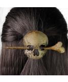 Handmade Punk Skull Hair Needle & Clip - Dead Head Halloween Hairpin with Artificial Bone - Buy Online on GoSupps.com