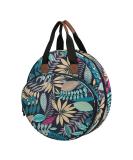 Leaf Print Cross Stitch Storage Bag | Embroidery Projects Organizer with Zipper Pockets | Knitting and Sewing Crafts Tote Bag - Buy Online on GoSupps.com