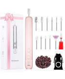 Electric Nail Drill & Professional Manicure Pedicure Kit - Cordless Rechargeable Nail File Set for Feet & Toenails | 3 Speed Hand Foot Care Tools - Pink - Buy Online on GoSupps.com