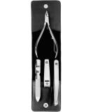 ZWILLING 4-Piece Manicure & Pedicure Set - Genuine Leather Nail Care Kit with Snap Fastener - Black - Buy Online on GoSupps.com