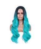 FAVE Ombre Bluish Green Long Wavy Wig for Women - Heat Resistant Synthetic Hair Mermaid Wig - Cosplay Party Teal Blue Wig (1B to Bluish Green) - Buy Online on GoSupps.com