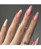 Justotry 24 Pcs Stiletto Heart Peach Pink Short False Nails with Nail Glue - Almond Medium Press On Nails for Women's Nail Art - Buy Online on GoSupps.com