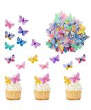 Catelves 72 pieces of butterflies decorative cake edible rice paper birthday tortendeko cupcake topers cake decoration tortendendeko butterflies edible - Buy Online on GoSupps.com