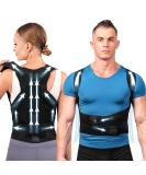 Back Brace Posture Corrector for Men & Women | Adjustable Upper Back Straightener for Pain Relief | Large Black Clavicle & Shoulder Support - Buy Online on GoSupps.com