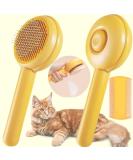 Self-Cleaning Cat Brush for Grooming - Removes Mats, Tangles, and Loose Fur - Yellow - Suitable for Long or Short Haired Indoor Cats - Buy Online on GoSupps.com