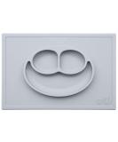 ezpz Happy Mat (Pewter) - Silicone Suction Plate for Toddlers & Preschoolers - Divided Dishwasher Safe Placemat - 24 Months - Buy Online on GoSupps.com
