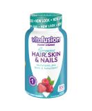 VitaFusion Gorgeous Hair Skin & Nails Multivitamin - 100 Gummies, Natural Raspberry Flavor - Buy Online on GoSupps.com