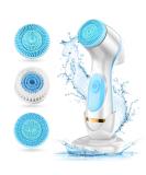 Facial Cleansing Brush Waterproof Deep Cleaning Exfoliation Rotating Spa Machine with 2 Speed Modes Electric Face Brush with 3 Replacement Brush Heads for Women (Blue) - Buy Online on GoSupps.com