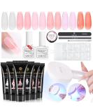 Saviland Poly Gel Nail Kit with 6 Colors & 36W UV Light - All-in-One French Manicure Set for Starter Home DIY - Buy Online on GoSupps.com