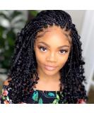 Goddess Box Braids Crochet Hair 10 Inch with Curly Ends | Bohemian Boho 3X Synthetic Braiding Hair for Women (Pack of 7) - 1b - Buy Online on GoSupps.com