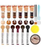 Wood Furniture Repair Kit - 6 Walnut Color Fillers & Markers for Stains Cracks & Scratches | Touch Up & Polish Wax for Cabinets Tables Oak & Laminate - Buy Online on GoSupps.com