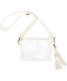 Clear Crossbody Purse with Macrame Wrist Strap and Tassel - Stadium Approved Transparent Shoulder Bag for Concerts and Events - Buy Online on GoSupps.com