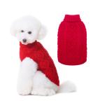 Bingpet X-Small Red Dog Knit Sweater with Turtleneck | Classic Braid Dog Coat & Warm Outfits for Autumn & Winter - Perfect for Dogs & Cats - Buy Online on GoSupps.com