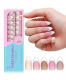 French Tip Press On Nails Gel - Medium Long Almond Square - 300 Pcs - 15 Sizes - Perfect for DIY Nail Art Gifts - Five Colors Available - Buy Online on GoSupps.com
