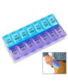 Buy HoFire BPA Free 7-Day Weekly Pill Organizer | Large Compartments for Vitamins & Medications - Twice A Day Travel Case (Purple & Blue - Buy Online on GoSupps.com
