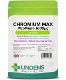 Lindens Chromium Max 1000mcg Picolinate - 120 Tablets | Detox Metabolism Blood Glucose | Mega Potency (2500% NRV) | 4 Months Supply UK Manufacturer Letterbox Friendly Vegan - Buy Online on GoSupps.com