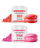 Edible Glitter Set - Red & Pink Powder for Drinks Cakes & Desserts (2x4g) | Tasteless Glitter for Cocktails Champagne & Chocolates - Buy Online on GoSupps.com
