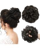 JJStar Large Dutt Hair Part with Rubber Band - Black Brown Curled Hair Tie for Women & Girls Messy Bun & Ponytail Hair Extensions - Buy Online on GoSupps.com