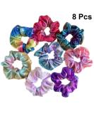 Lurrose 8pcs Glitter Scrunchies - Colorful Ponytail Holders for Women Girls Teens & Kids | Best Hair Accessories - International Shipping Available - Buy Online on GoSupps.com
