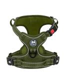 POPOTT Reflective Dog Harness - Adjustable No-Choke Pet Vest for Medium Dogs | Soft Padded with Control Handle - Army Green - Buy Online on GoSupps.com