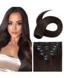Buy 100% Remy Real Hair Clip-In Extensions - 8 Wefts 18 Clips 45cm/100g (#2 Dark Brown) - International Shipping Available - Buy Online on GoSupps.com