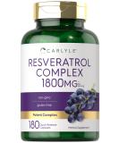 Carlyle Resveratrol Supplement 1800mg | 180 Capsules | Non-GMO & Gluten Free | Potent Complex - Buy Online on GoSupps.com